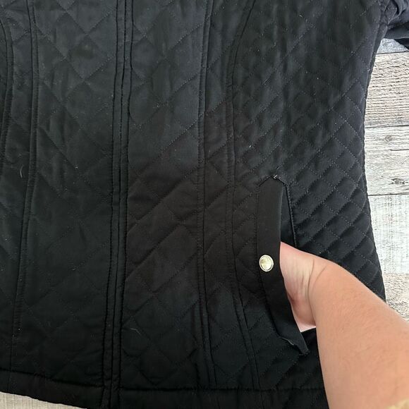 Croft & Barrow Women’s Black Quilted Puffer Hooded Zip Up Jacket | L - Picture 5 of 6